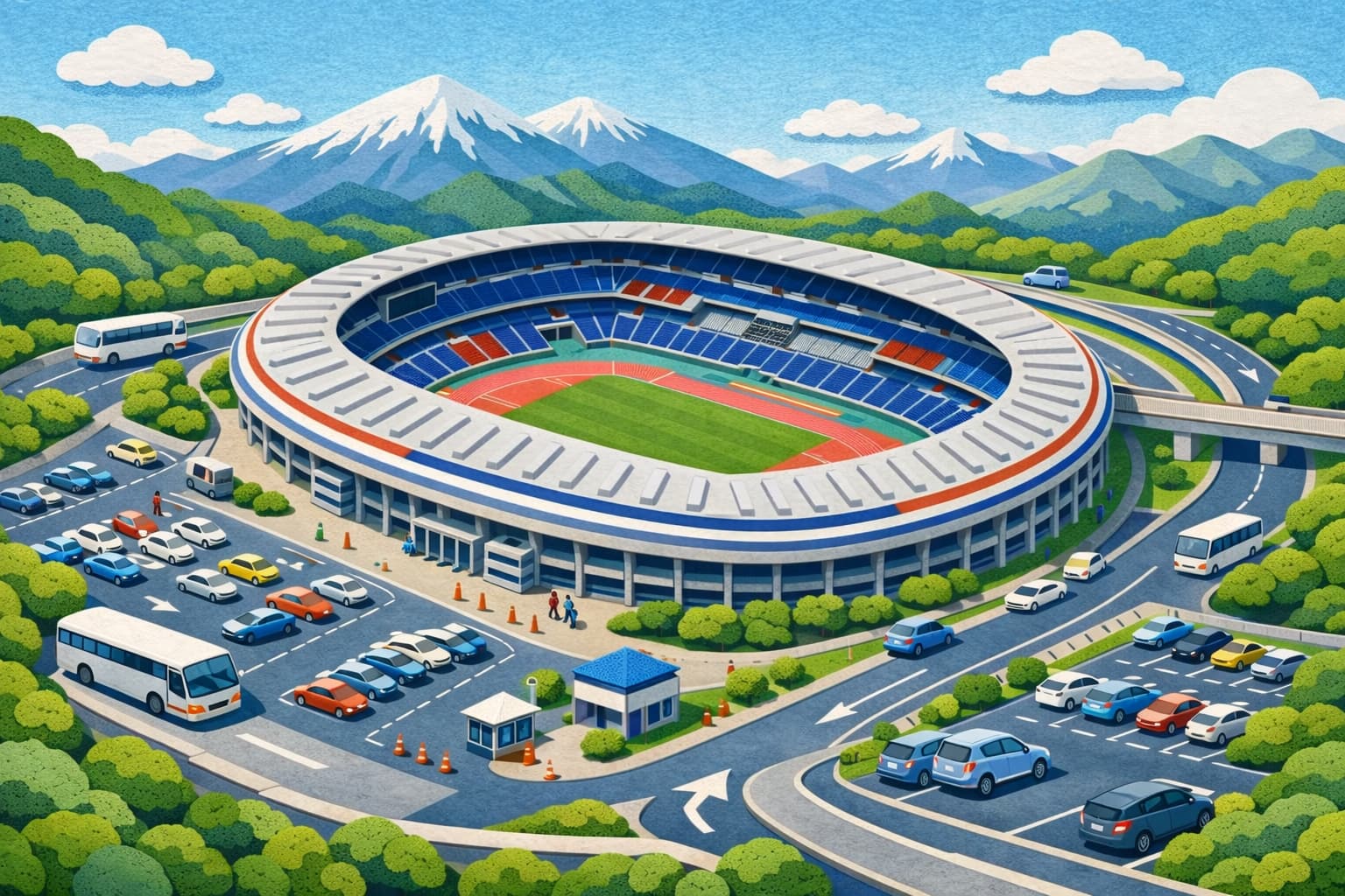 日産スタジアムの駐車場事情を徹底解説。公式駐車場、周辺駐車場、予約駐車場、渋滞回避のコツまで車で行く前に知りたい情報をまとめました。