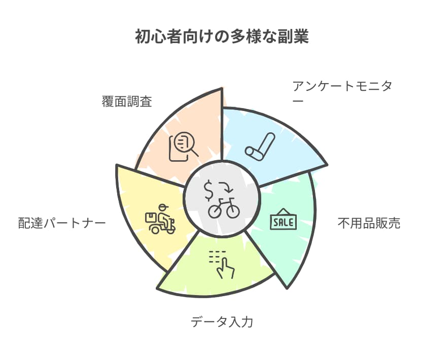 初心者でもできる！スキルゼロから始められる副業5選

「副業を始めたいけど、特別なスキルがない…」そんな不安を抱えている方でも大丈夫！

ここでは、初心者でも簡単に始められる副業5選を紹介します。

それぞれの副業について、実際の収入モデルや必要な時間も詳しく解説するので、あなたにぴったりの副業がきっと見つかります。