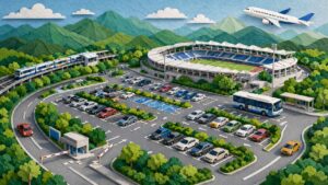 町田GIONスタジアム 駐車場の選び方を解説。併設・予約・パーク＆ライドで混雑回避と到着時間、出庫渋滞対策まで網羅