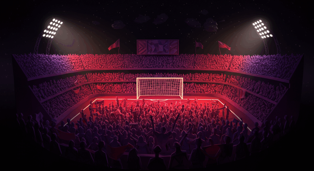 名古屋グランパスと京都サンガFCが酷暑の豊田スタジアムで激突するJ1第25節の試合シーン