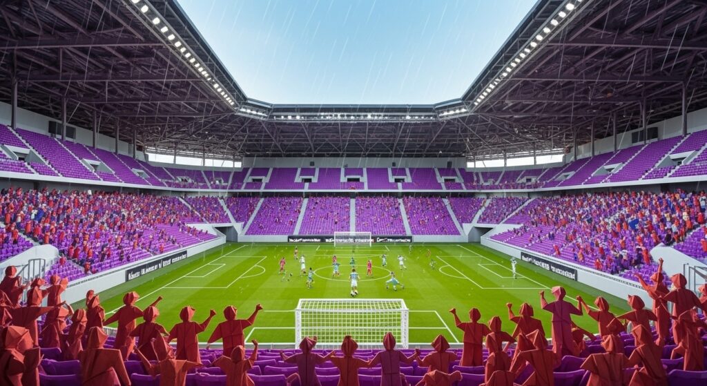 京都サンガFCと鹿島アントラーズの直接対決。優勝争いを懸けた明治安田J1第35節の激闘シーン。