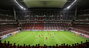 豊田スタジアムで行われる名古屋グランパス対ガンバ大阪の試合。残留を懸けた名古屋のホーム最終戦。