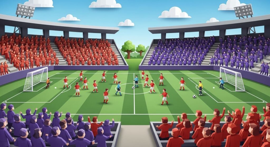 エディオンピースウイング広島で行われるサンフレッチェ広島と浦和レッズの試合で熱戦を繰り広げる選手たち