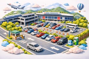 ケーズデンキスタジアム水戸の駐車場情報を整理し、併設・臨時・予約駐車場や混雑対策までわかりやすく紹介