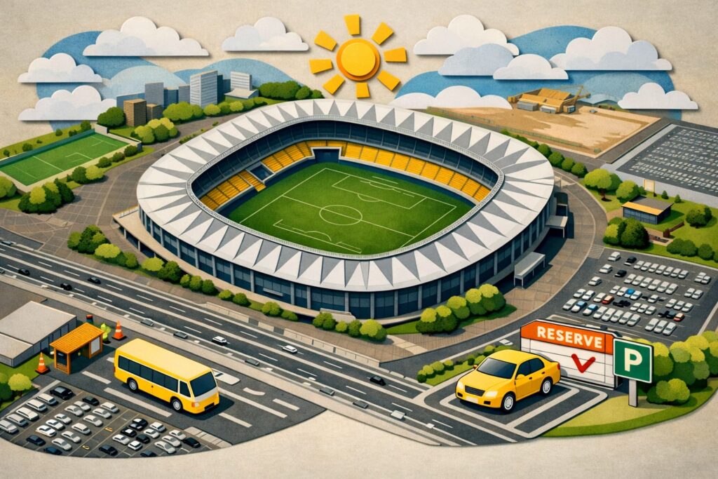 フクダ電子アリーナの駐車場情報をわかりやすくまとめた記事。公式駐車場、予約駐車場、周辺駐車場、混雑回避のコツまで確認できます